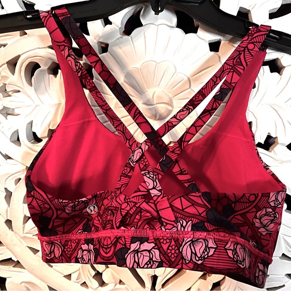 Lululemon dark pink rose sports bra. LIKE NEW!! 🌹 - Picture 3 of 4